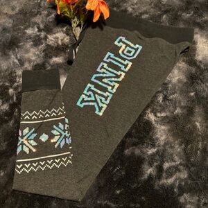 Victoria's Secret/PINK BLING RARE/HTF snowflake leggings!